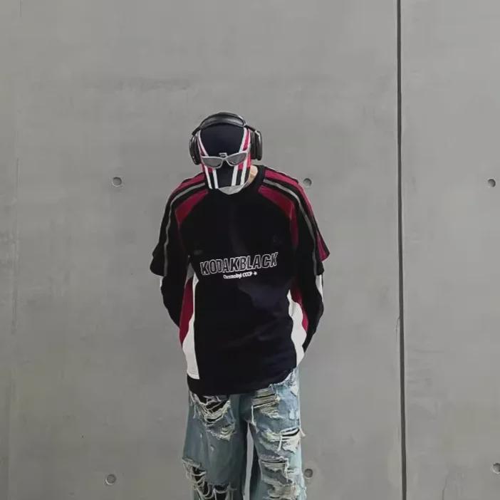 American Retro Black & Red Racing Suit Short-Sleeve T-Shirt - Trendy Motorcycle Style