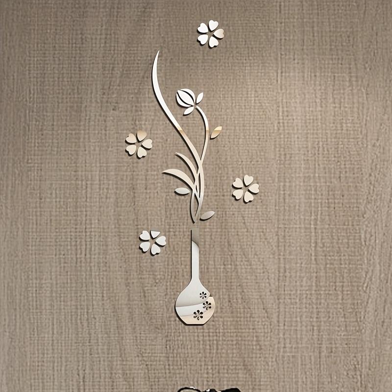 A Set of Shiny 3D Acrylic Wall Stickers In The Form of Vases - To Put On And Take Off Perfect for Enhancing The Decor of Living Rooms and TV Backdrops