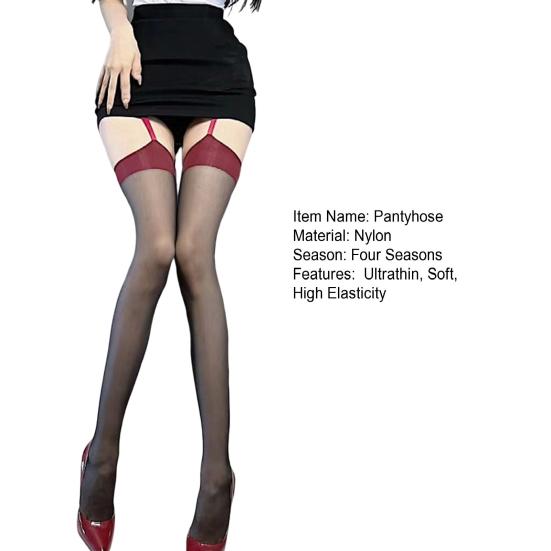 Women Pantyhouse Hollow Out Perspective Lace Over The Knee Anti-shrink Pornographic Skinny High Elasticity Thigh Stockings