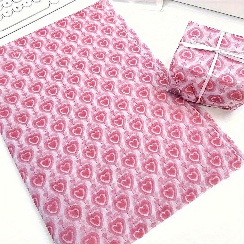 1set/ 50pcs Pink Love Heart Copy Paper Apparel Gift Wrapping, Love Heart Tissue Paper- Suitable for Birthday, Valentine's Day