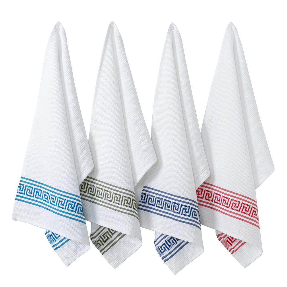 Colorful Absorbent Kitchen Towel - Soft, Large, Thick Polyester-Cotton Tea Towel for Multi-functional Use