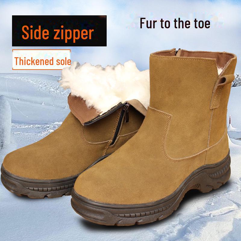 

Чоловічі зимові вовняні черевики-снігоходи хайтопи на товстій підошві, що захищає від холоду, на блискавці. Size 45