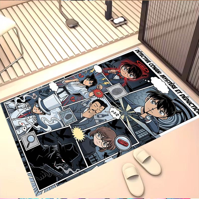 Detective Conan Print Rug, Washable Floor Carpet, For Entryway Dorm Laundry Room Office Study, Home Decor Birthday Christmas Gift