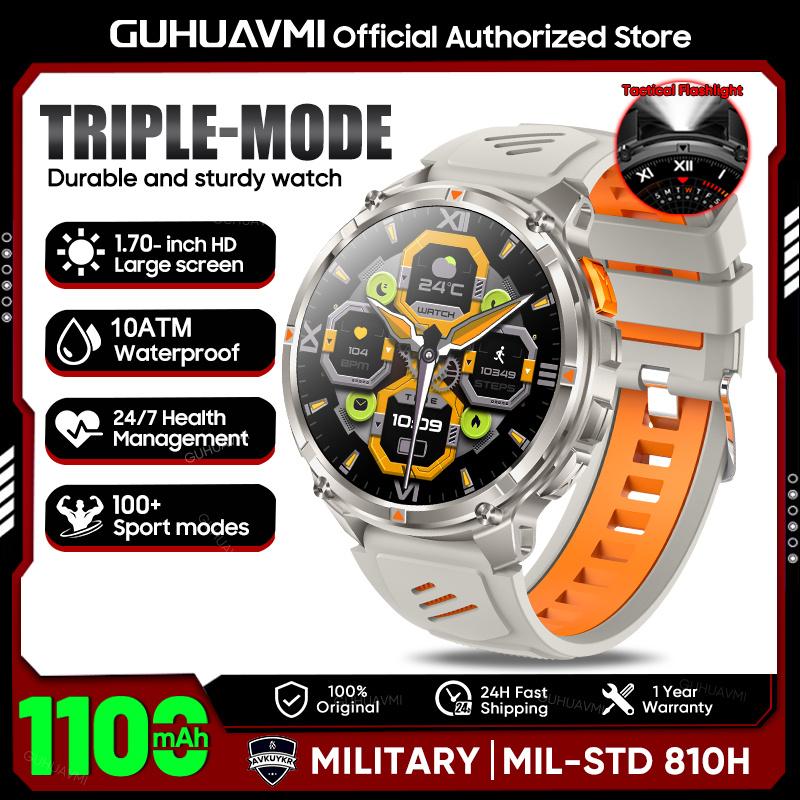 2026 New T-REX3 1100mAh Battery SmartWatch 10ATM Waterproof GPS Bluetooth Call 1.7" AMOLED HD Sports Flashlight Smart Watch Men