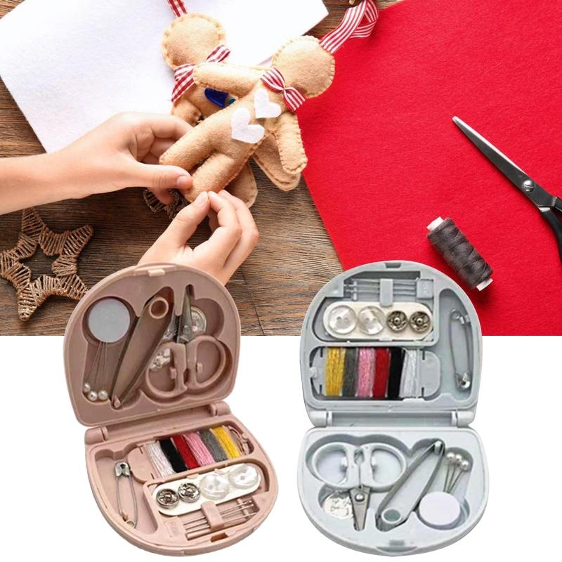 Basic Needle and Thread Set with Storage for Case Mini Sewing Kit Portable Sewing Supplies for Adult Home Travel Emergen