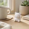 3D Printed Luck Cat Statue, Cute White Maneki Figurine, Matte White Mini Fortune Cat Ornament for Home Desk Bedroom Decor, Holiday Birthday