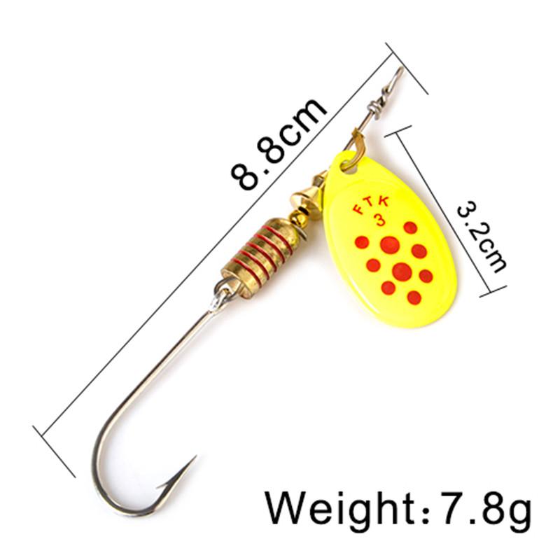 

FTK 1 шт., одинарный крючок для рыбалки, разные цвета, приманка для окуня, 4,1 г, 5,0 г, 7,8 г, 10,5 г, 15,0 г, длина 7,2 см, 8 см, 8,8 см, 9,8 см, 10,5 см 3# жёлтый