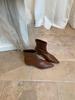 Inner heightening pointed short boots women's rear zipper autumn new thin versatile fashion low heel thin boots women