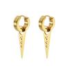 1Pair Silver/Black Titanium Steel Piercing Earring Triangle Geometric Korea Punk Jewelry Men's and Women's Jewelry