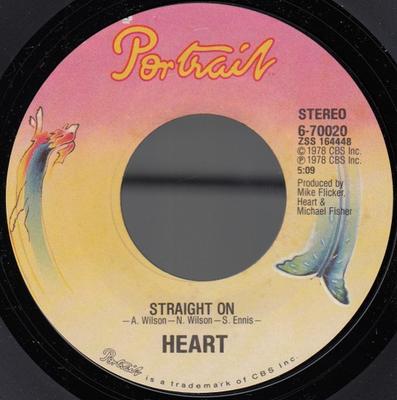 7inch Record HEART  Straight On 670020 PORTRAIT 1978 US Rock Used