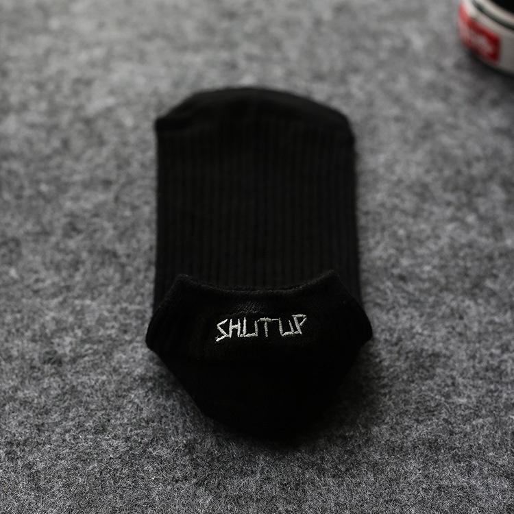 Luminous White Letters Women Mens Cute Letter Print Design Fucks Off Casual Knit Wool Funny Socks