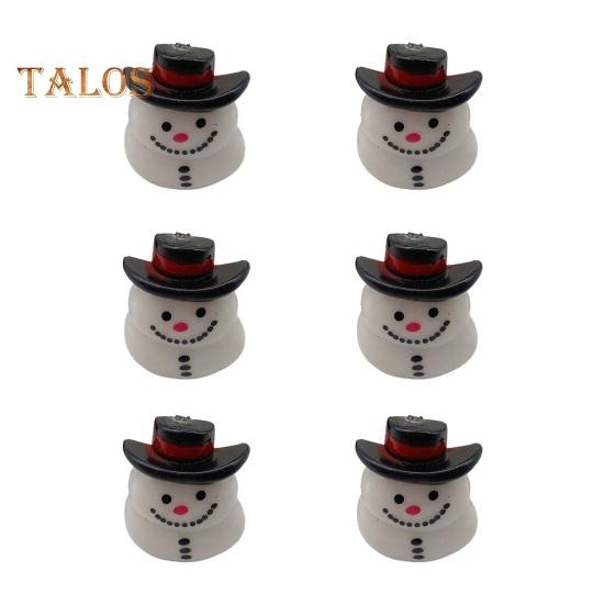 6/24Pcs Christmas Ring Holiday Party Finger Lights Santa Snowflake Tree Snowman Reindeer Glowing Ring Festive Light-up Toys