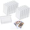 Skylety Blank Playing Card Case, Clear Poker Box Snap Closed, Plastic Playing Game Card Storage Box Holder for Poker, Suitable for 3.7x2.7 Inch