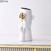 Gold-plated Relief Rose Ceramic Vase Character Flower Pot Desk Decoration Flower Arrangement Floral Vases Room Aesthetic Decor