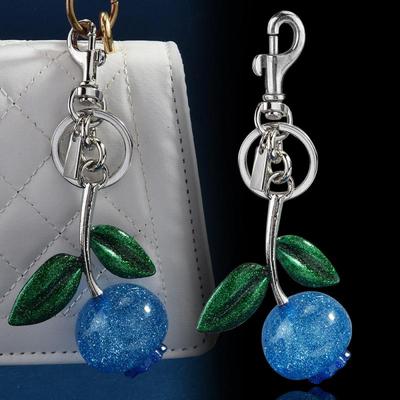 Funkelnde Kirsch-Blaubeeren Anhänger Schlüsselanhänger Sommerfrüchte Kirschen Schlüsselanhänger Für Frauen Männer Schmuck Tasche Anhänger Zubehör Geschenk