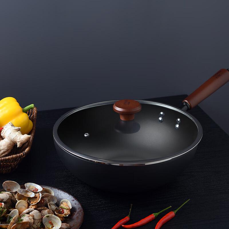 

Chuidahuang 32cm Non-stick Iron Wok with Flat Bottom