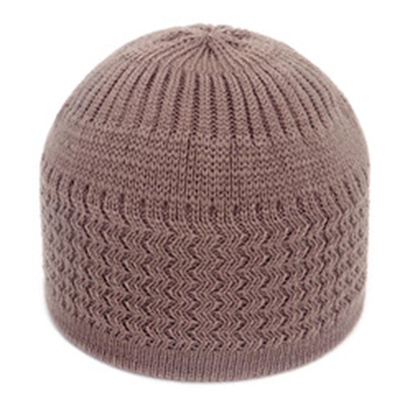 Winter Strick Muslimische Männer Gebetshüte Warme Männliche Mützen Kappe Islamischer Ramadan Je Kippah Mann Hut Unisex Kopfbedeckung