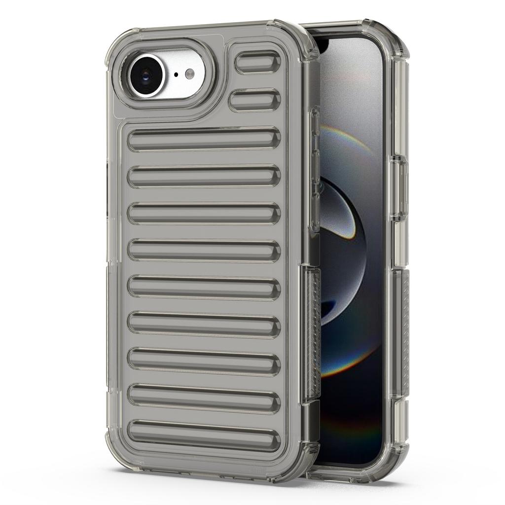 For iPhone 16e Case Stripe Design Anti-Slip Detachable TPU+PC Phone Cover