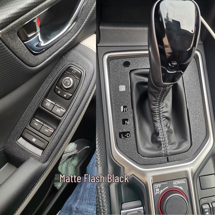 Black Warrior Brushed Film for 19-22 Forester Interior Console & Gear Shift Modification.