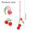 Beaded Cherries Pendant Sweet Phone Chain Strap Hanging Decoration Keychain Lanyard Small Gift for Women Girls