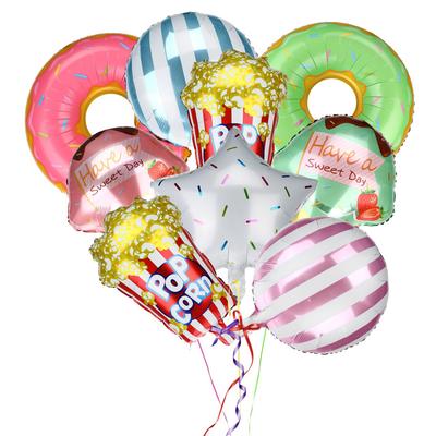 BESTOYARD 9-Piece Aluminum Balloon Set with Donut, Ice Cream, and Candy Designs, Cute Large Birthday Party Decorations, Decorative Ornaments, Kids Gif