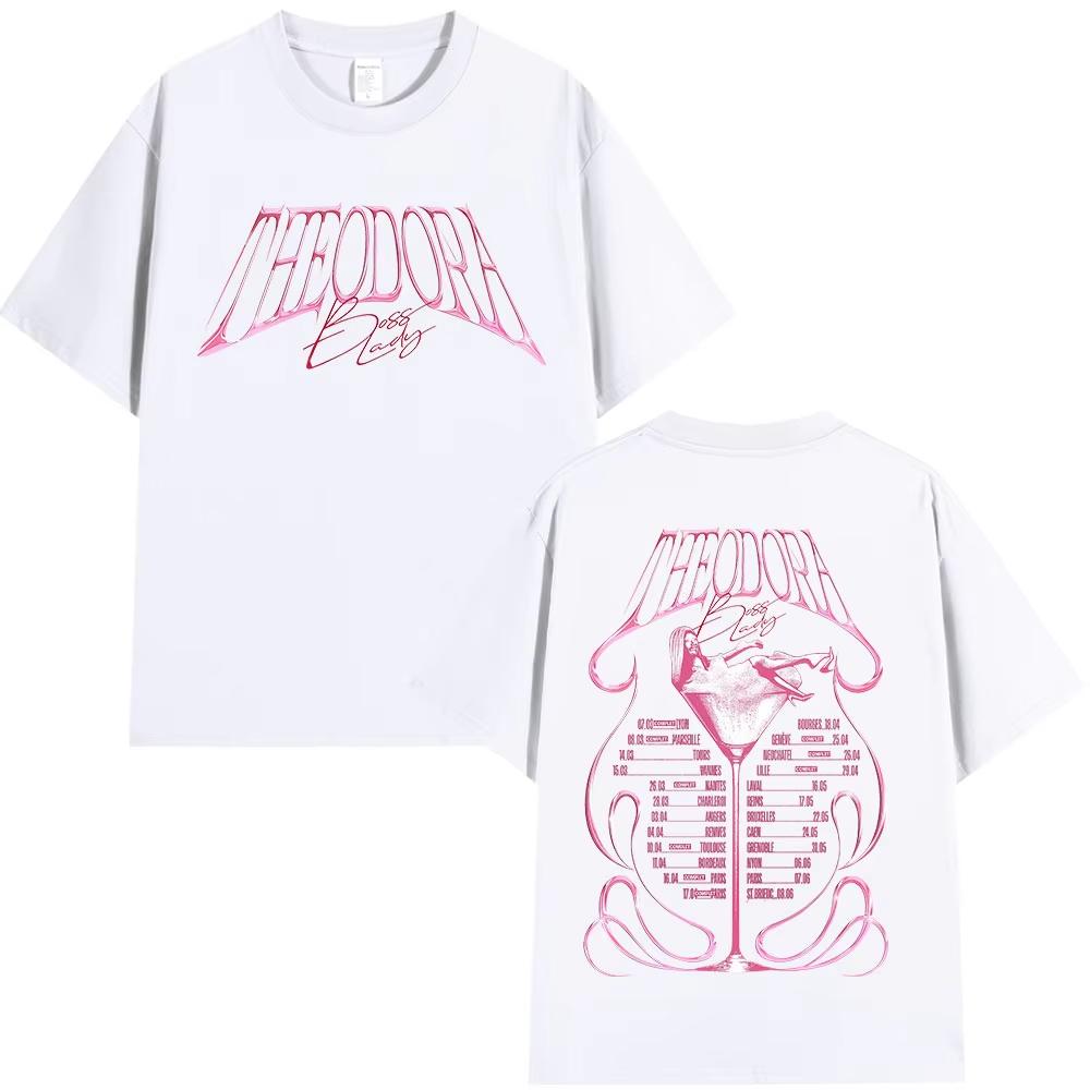 Rapperin Theodora BOSS Lady Album Tour T-Shirts Fan Geschenke Herren Damen Hip Hop Mode T-Shirt Männlich Lässig Vintage Übergroße T-Shirts