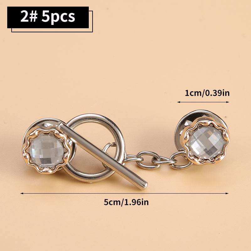 5 Sets Metal OT Button Up Clothes With No Sewing, Mother Button Up, Coat, Sweater, Cardigan, Women's Decorative Brooch Button