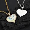 Personalized Men's Heart Pendant: European & American Hip Hop Necklace with Zircon-Embellished Photo Frame