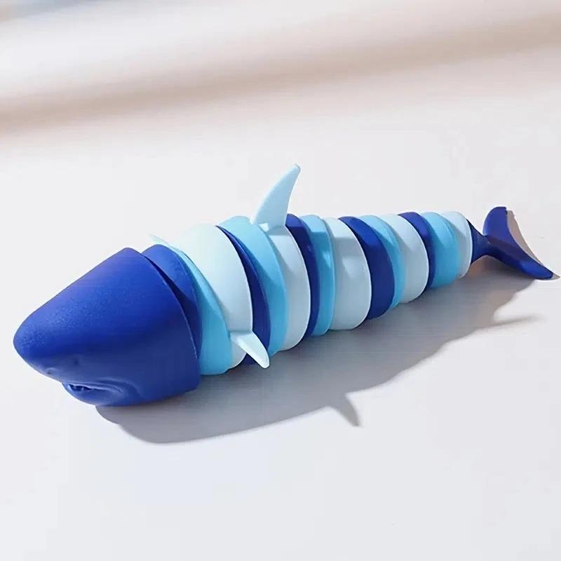 

Игрушки-антистресс Слизняк 3D шарнирный Растягивающаяся Акула Снятие стресса для взрослых и детей Против тревожности Офисный настольный игрушечный Подарки 20.5CM