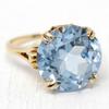 Jianjie Blue Cut Sparking Cubic Zirconia Women's Rings Elegant Gold Color Light Luxury Banquet Lady New Ring Jewelry Accessories