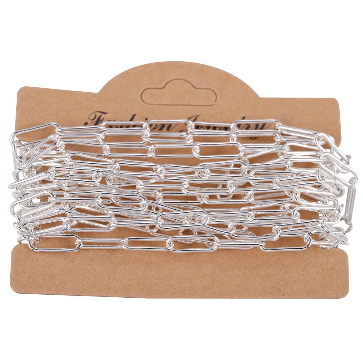 

5x15mm Paper Clip Chain, 3 Meters, 9 Colors, DIY Jewelry Necklace/Bracelet Accessory
