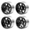 RCMAZO 1.3" Beadlock Wheel - Aluminum Wheel Rim Negative Offset 1.3" Wheel Hub Upgrade Replacement Part for SCX24 TRX4M 124 118 RC Crawler Car (Black)