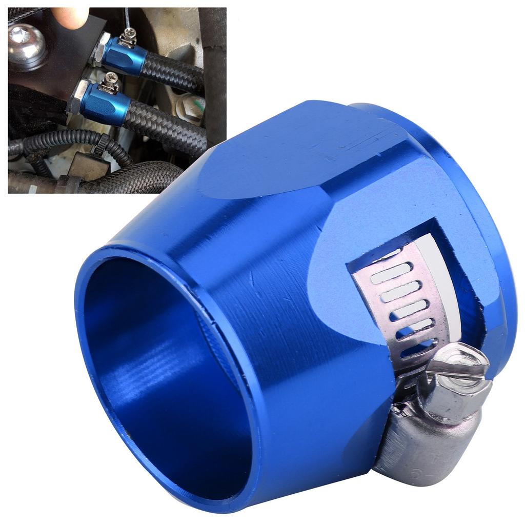 Connecteur de manchon de finition de durite 12AN Clip de finition pour tube flexible Carburant/Huile/Diesel/Gaz/Air Bleu