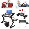 Adjustable Desk Computer Bedside Table Tray For Sofa Bed Couch Black Furniture Portable Folding Laptop Base Stand