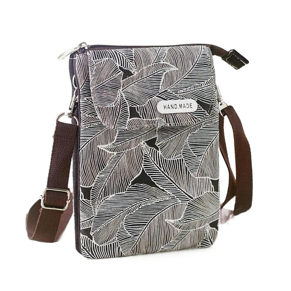 Leaves Mobile Phone Bag Pastoral Women's Messenger Bag Fashionable Phone Crossbody Bag  Lady