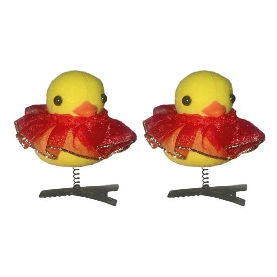 

2 шт. заколки для волос в виде утенка, эластичные весенние мультяшные плюшевые животные, противоскользящие, легкие, мягкие, детский инструмент для укладки волос, боковой зажим, детские зажимы для челки A