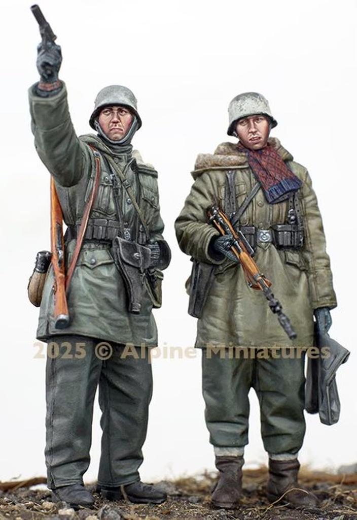 Alpine Miniatures WW2 Německý Waffen SS Panzer Grenadier Bojová sada Charkov 2 figurky Resinová stavebnice AM35326 1/35 (Člověk)