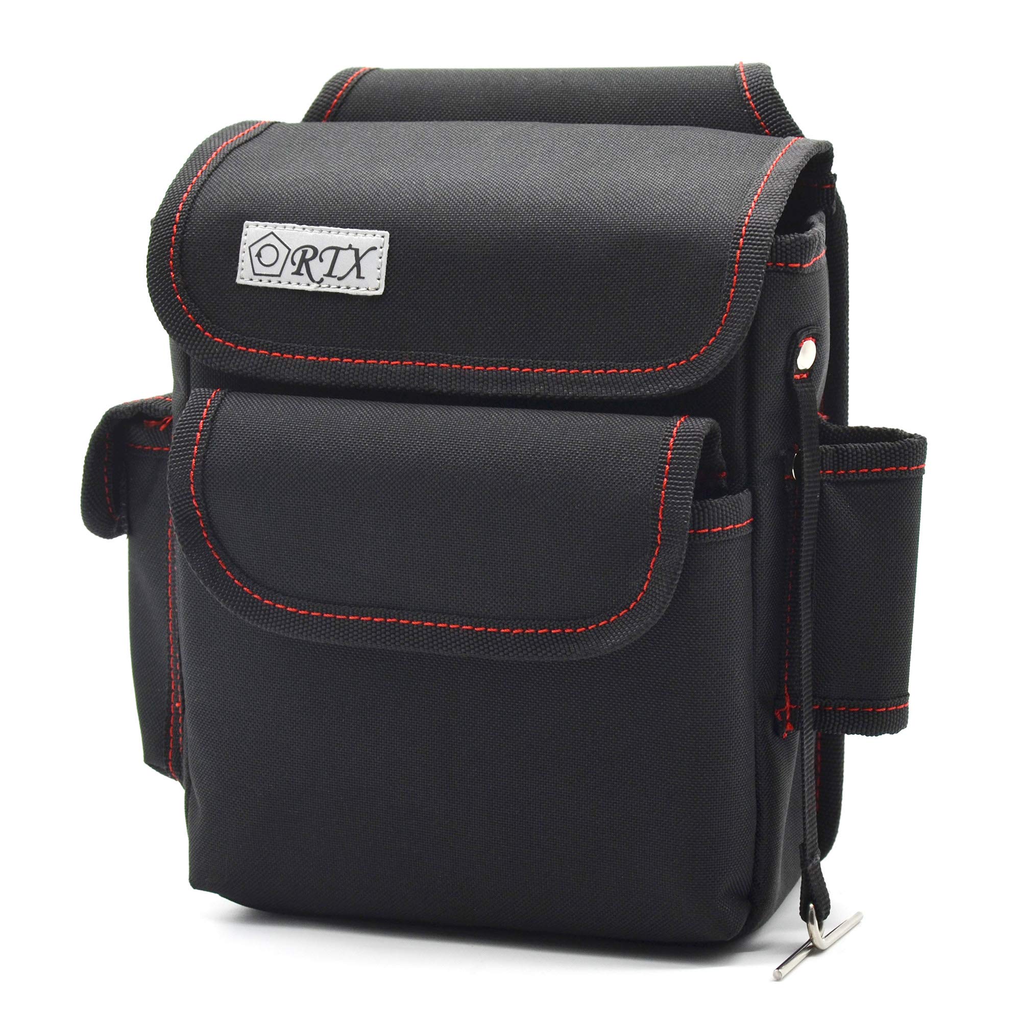 

Electrician s Waist Bag, Nail Bag with Lid, Tool Holder, Two-Tier, with Tape Hook