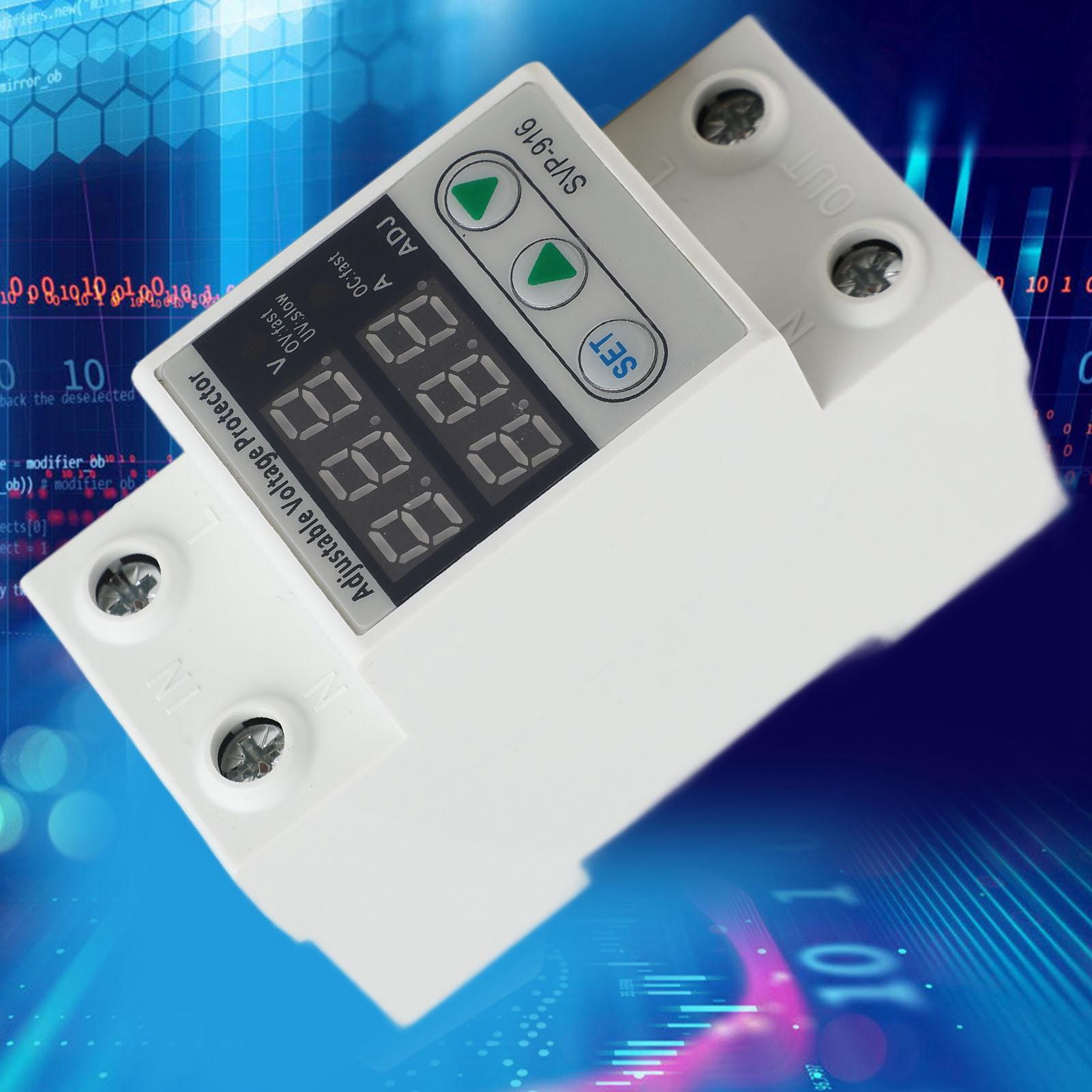 

Current Protective Device Rated Voltage 230VAC 50/60Hz Single Phase Adjustable Over Voltage Under Voltage Current Protector 63A