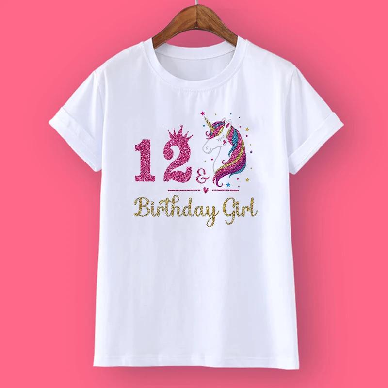 

Unicorn Birthday Shirt 1-12 Birthday T-Shirt Wild Tee Girls Party T Shirt Unicorn Theme Clothes Kids Gifts Fashion Tops Tshirt 100