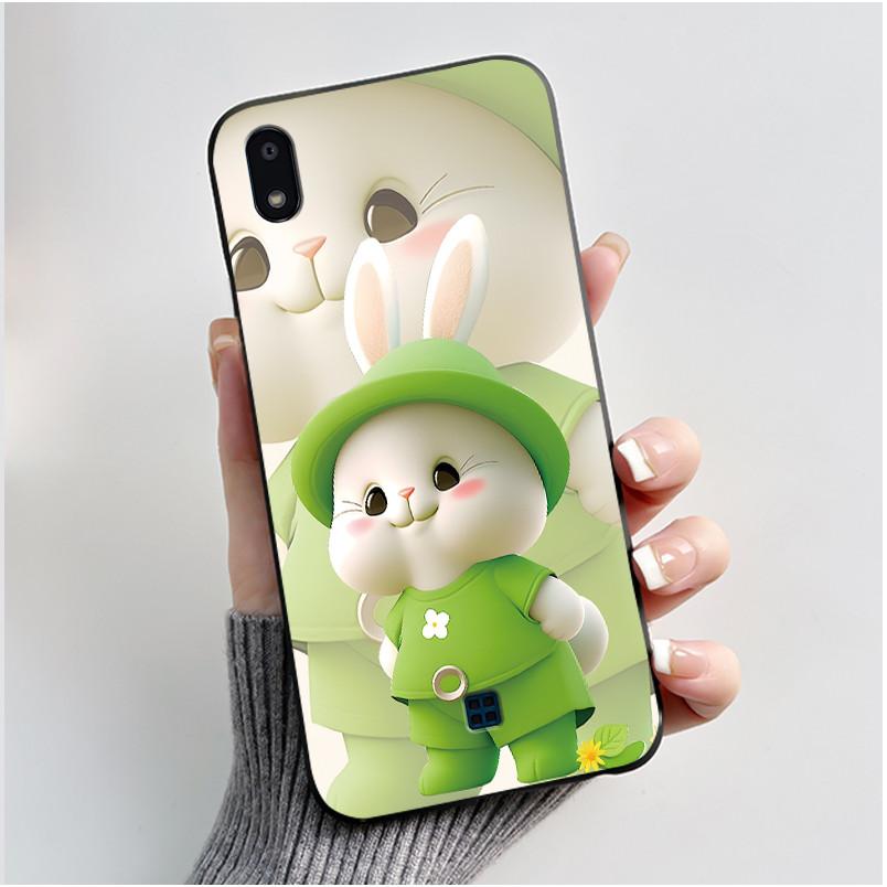 Case For LG K20 2019 Casing Cute Love Rabbit Funny Cartoon Ultra Slim TPU Black Silicone Soft Case For LG K20 (2019) Phone Cover