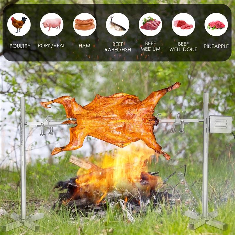 Grill Roaster Electric Motor Goat Pig Chicken BBQ Spit Rotisserie Outdoor Barbecue Accessories SP-S40 Stainless Steel