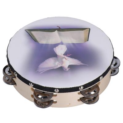 8 Inch Handbell Tambourine Clap Drum Row Jingle Double Layer Percussion InstrumentBible and Pigeon
