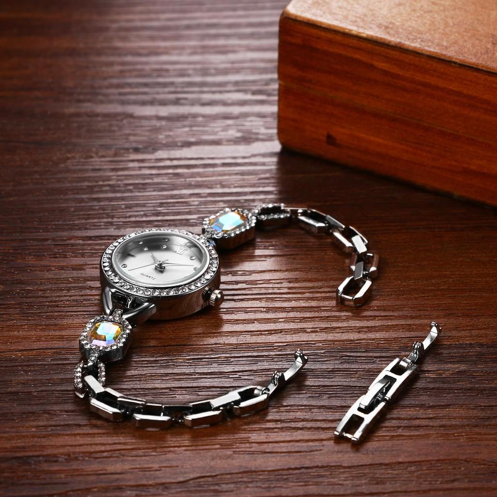 Urocza bransoletka łańcuszkowa Błyszczący rzymski analogowy stylowy zegarek kwarcowy w kolorze złotym lub srebrnym Idealny prezent na lub dzień Zegarek damski Diamenty, Cyfry,