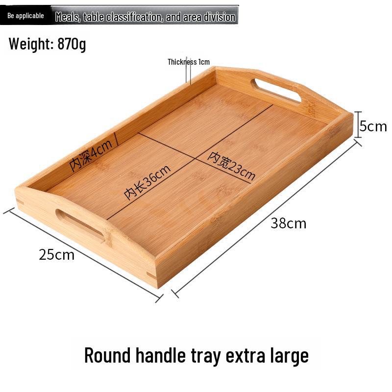 Japanese Bamboo Rectangular Tea Tray - Versatile for Household, Restaurant, Barbecue, Water Cup Storage, and Serving.