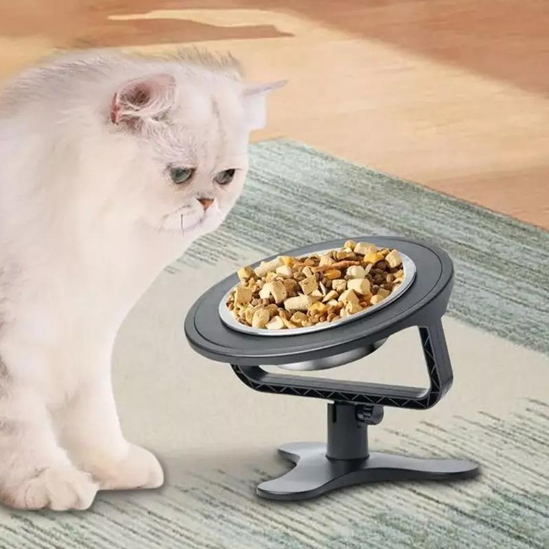 Elevated Dog Food Bowl Adjustable Height Non-slip Raised Feeding Bowl Metal Stand Double Stainless Steel Food Water Bowl