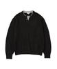 WMC Layered Henley Neck Knit_Black