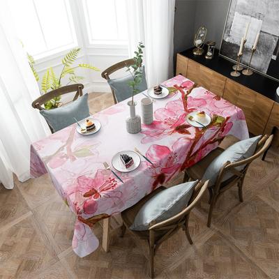 Watercolor Sakura Tablecloth Holiday Decor Waterproof Rectangular Tablecloths Wedding Decor Table Cover