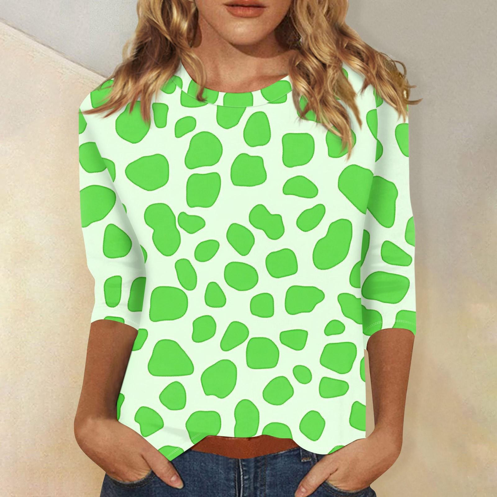 

Женский круглый вырез, рукав 3/4. Топ с принтом ко Дню Святого Патрика XL