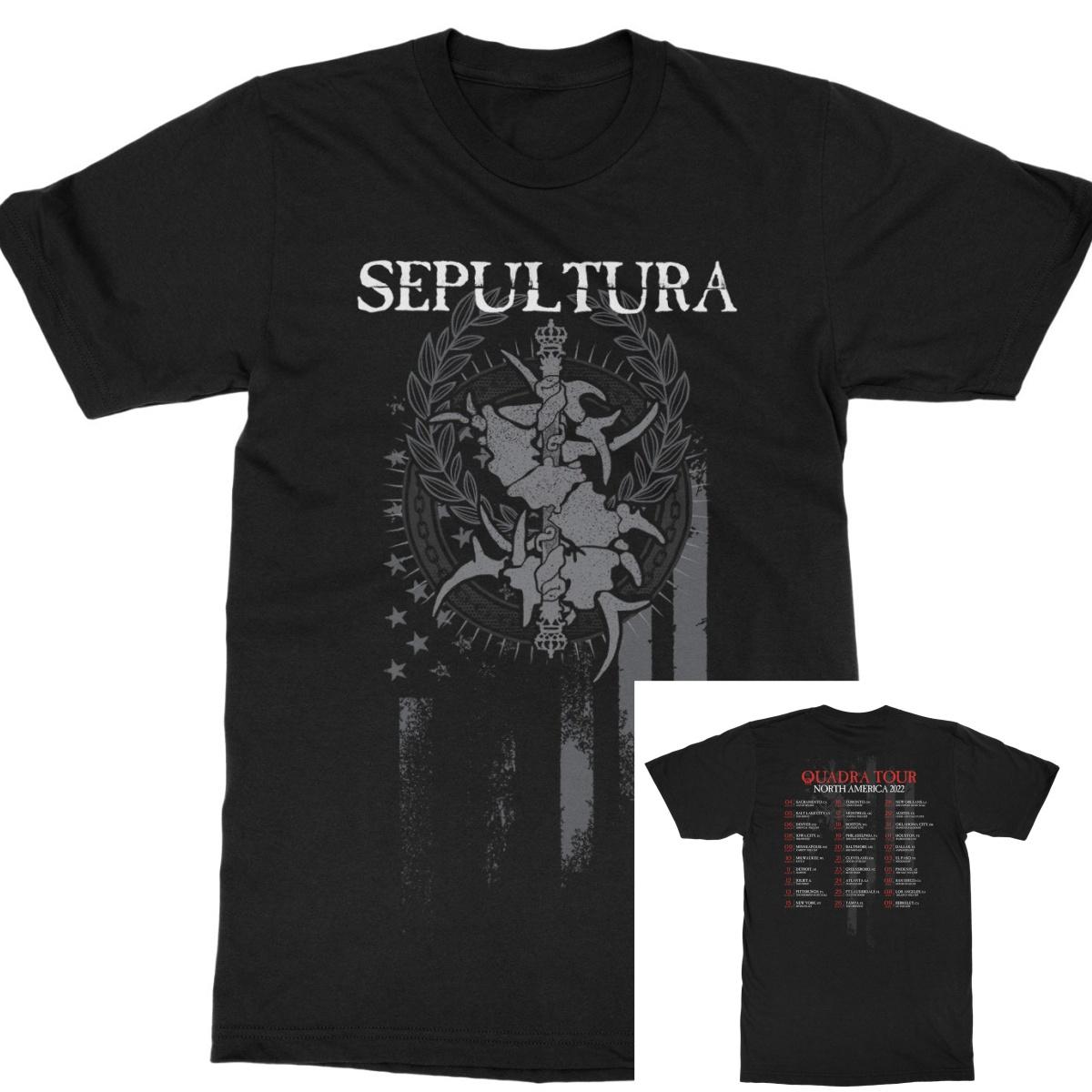 Sepultura Quadra Tour 2022 Band T-Shirt 100% Cotton Graphic Tee Men Women Summer Streetwear Top S разноцветный